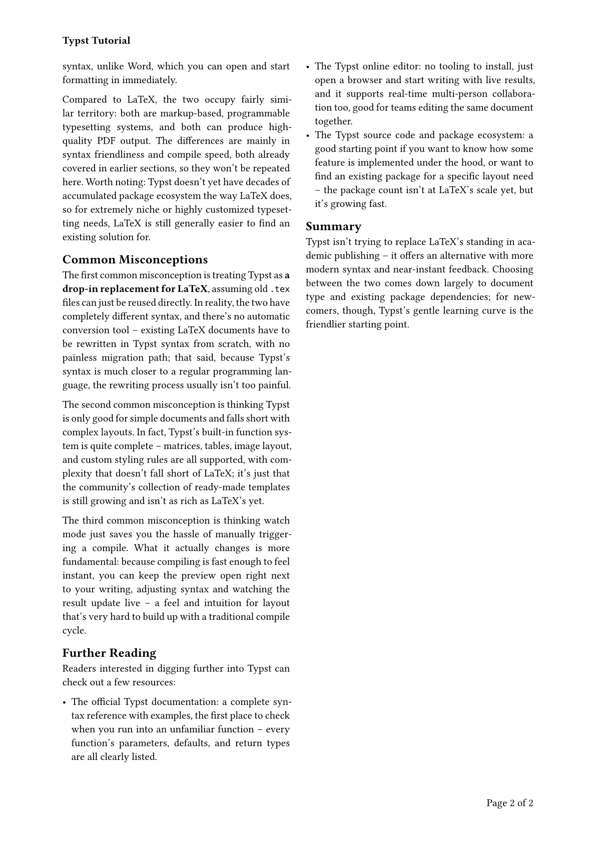 Header and footer example output (page 2)