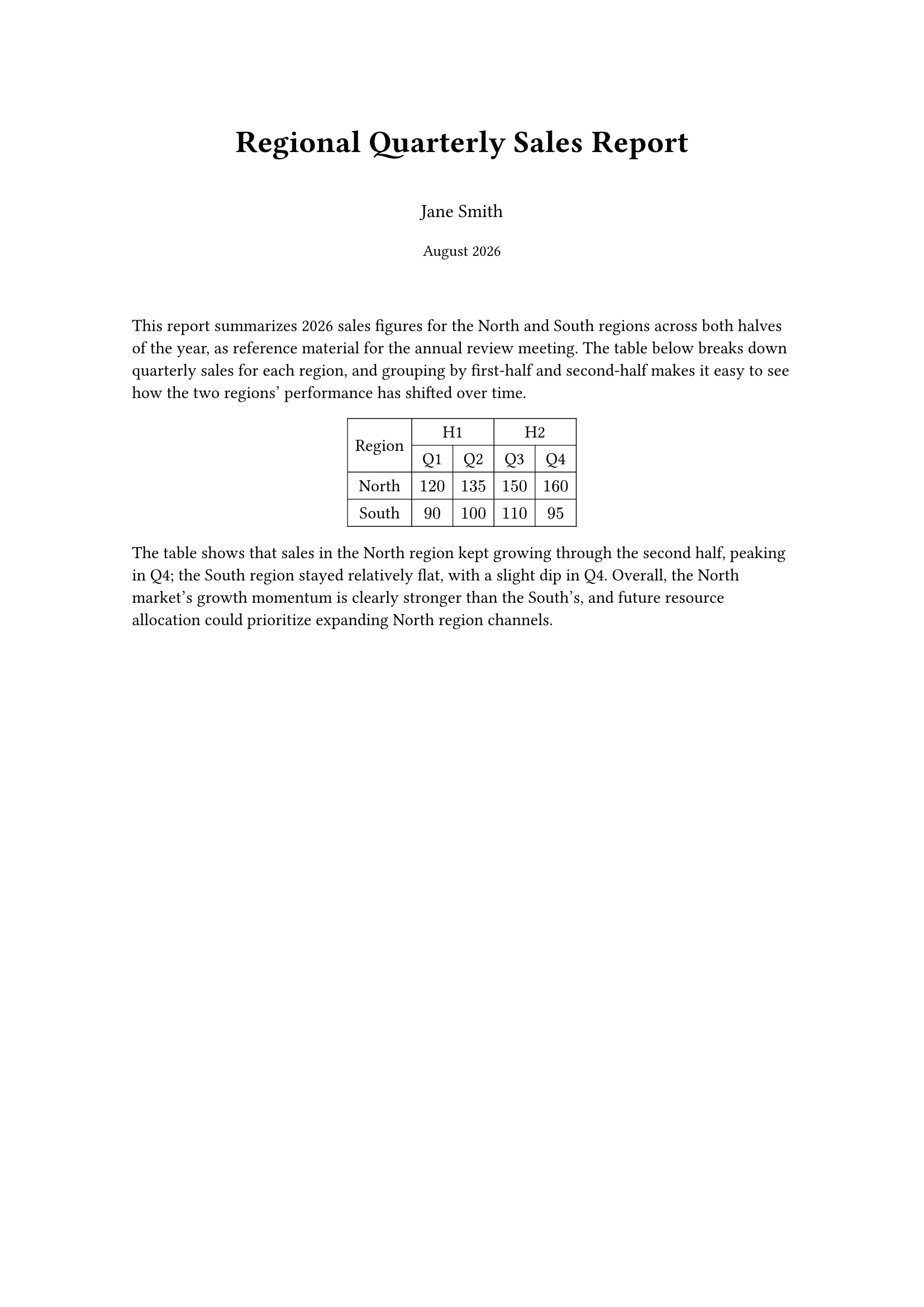 Merged-cell table example